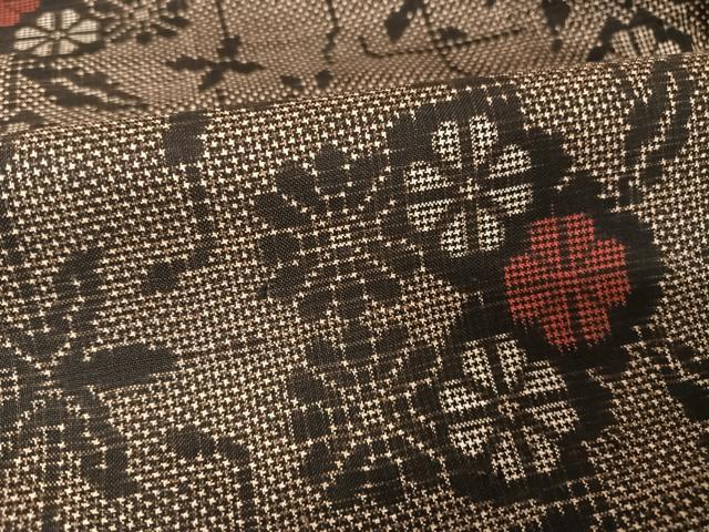 平和屋着物●本場大島紬 一元7マルキ 花丸文 正絹 逸品 AABA4466np