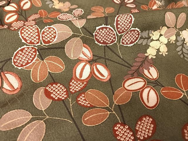 平和屋着物●訪問着 笹と萩 暈し染め 金彩 正絹 逸品 AABA4473np