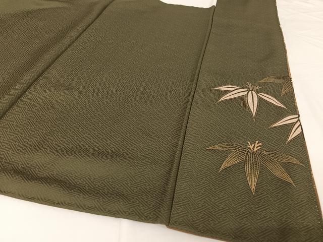 平和屋着物●訪問着 笹と萩 暈し染め 金彩 正絹 逸品 AABA4473np