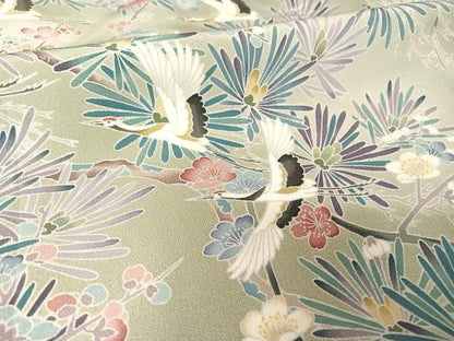 平和屋着物●豪華色留袖 友禅 作家物 梅松飛鶴文 暈し染め 正絹 逸品 AABA4477np