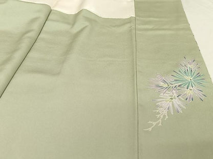 平和屋着物●豪華色留袖 友禅 作家物 梅松飛鶴文 暈し染め 正絹 逸品 AABA4477np