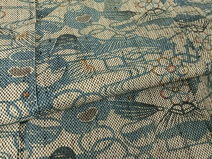 平和屋着物●上質な小紋 型染め 藍 流水風景文 正絹 逸品 AABA4480np