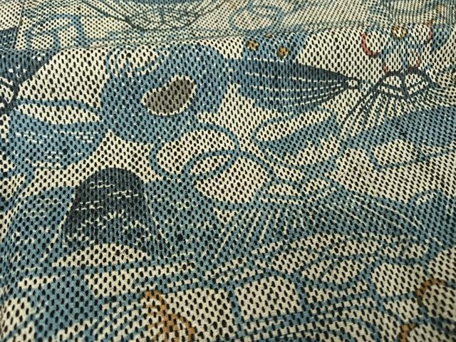 平和屋着物●上質な小紋 型染め 藍 流水風景文 正絹 逸品 AABA4480np