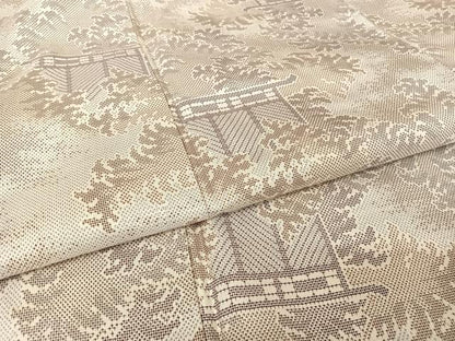 平和屋着物●本場大島紬 白大島 一元7マルキ 風景文 正絹 逸品 AABA4482np