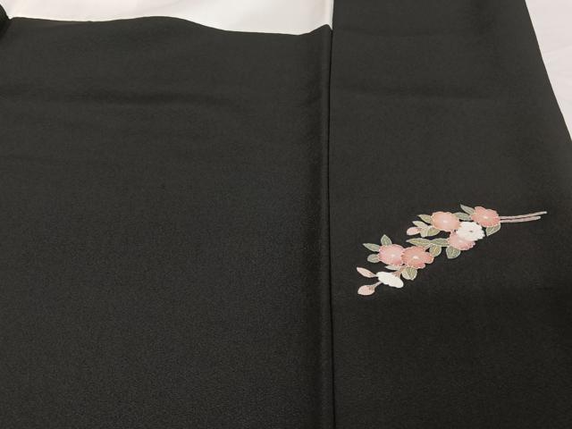 平和屋着物●豪華黒留袖　友禅　作家物　花篭　人物文　正絹　逸品　AABA4501np