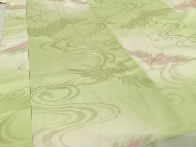 平和屋着物●振袖用長襦袢　無双仕立て　五彩ぼかし　流水花地紋　暈し染め　半衿刺繍　正絹　逸品　未使用　AABA4507np