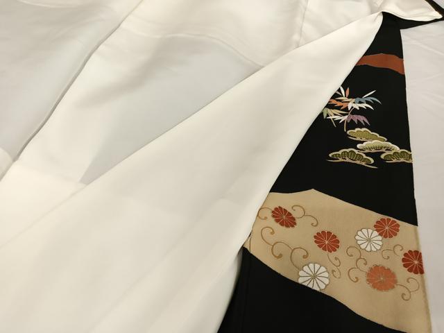 平和屋着物●豪華黒留袖 駒刺繍 飛鶴吉祥文 金糸 金彩 正絹 逸品 AABA4509np