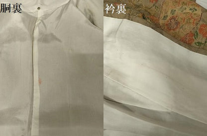 平和屋着物●上質な小紋 生紬地 草花文 正絹 逸品 AABA4529np