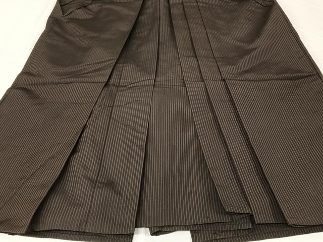 平和屋着物●男性　馬乗り袴　縞　高島屋扱い　正絹　逸品　AABA4533np