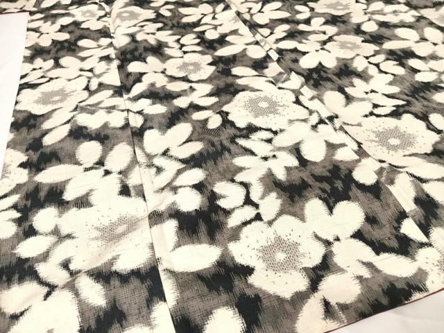 平和屋着物●上質な紬　花尽くし　正絹　逸品　AABA4535np