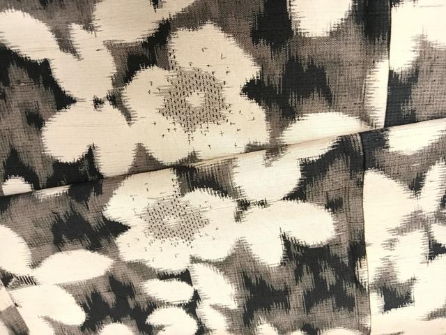 平和屋着物●上質な紬　花尽くし　正絹　逸品　AABA4535np