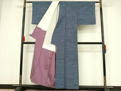 平和屋着物●上質な紬 縞 正絹 逸品 AABA4540np