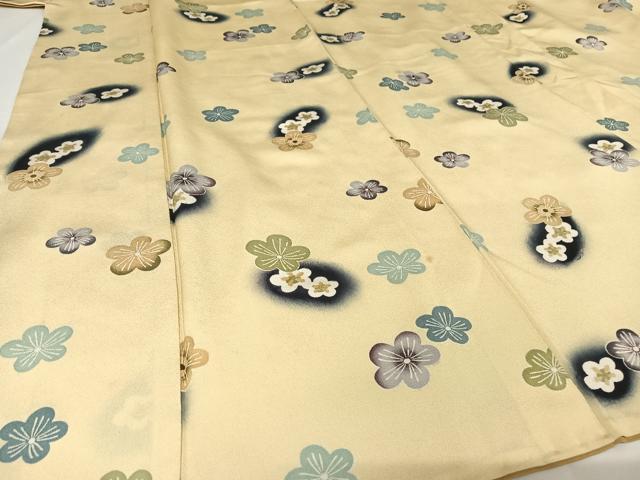 平和屋着物●上質な小紋 藍 舞花文 正絹 逸品 AABA4545np