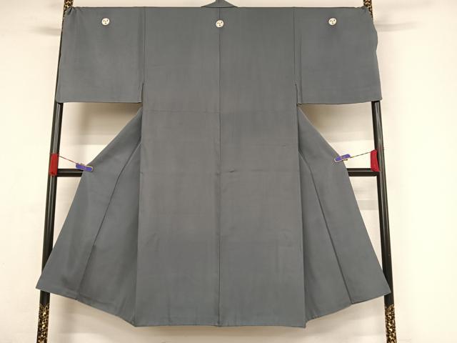 平和屋着物●男性　色紋付　薄花色　正絹　逸品　AABA4547np