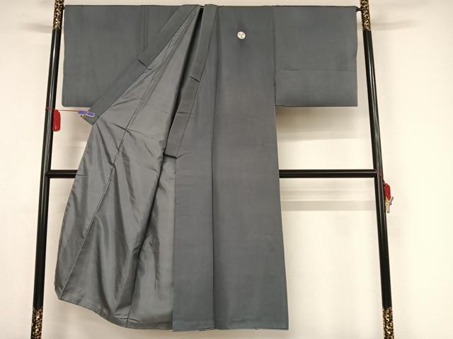 平和屋着物●男性　色紋付　薄花色　正絹　逸品　AABA4547np