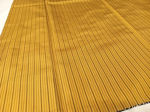 平和屋着物●本場黄八丈　平織　縞　正絹　逸品　AABA4552np