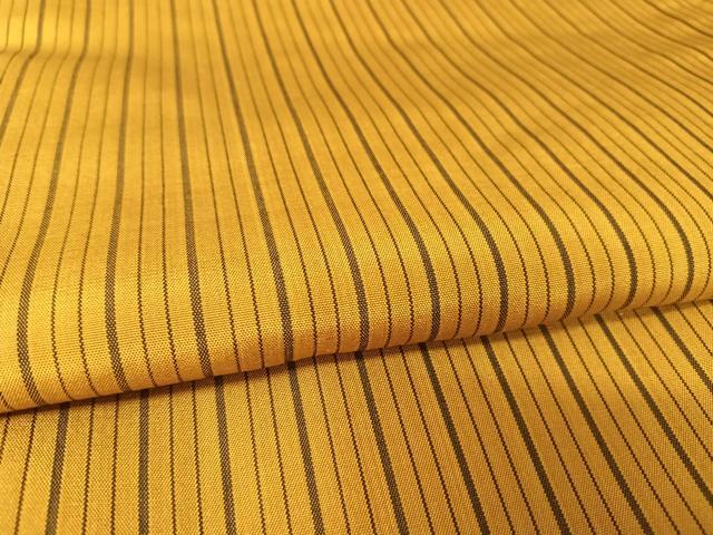 平和屋着物●本場黄八丈　平織　縞　正絹　逸品　AABA4552np