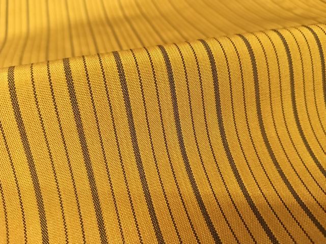 平和屋着物●本場黄八丈　平織　縞　正絹　逸品　AABA4552np