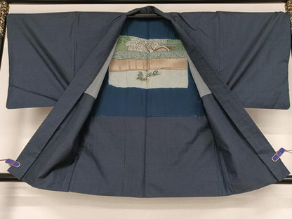 平和屋着物●男性 本場大島紬 アンサンブル 100亀甲 総詰め 正絹 逸品 AABA4554np
