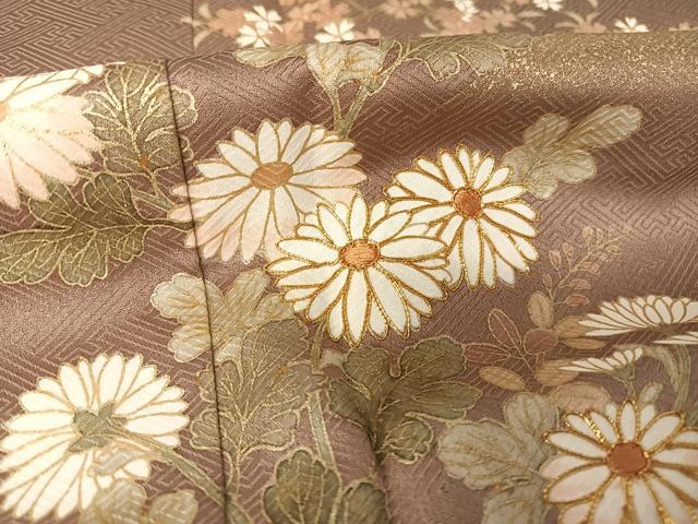 平和屋着物●訪問着　駒刺繍　東山草花文　金糸　金彩　鈴乃屋扱い　正絹　逸品　AABA4561np