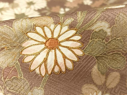 平和屋着物●訪問着　駒刺繍　東山草花文　金糸　金彩　鈴乃屋扱い　正絹　逸品　AABA4561np