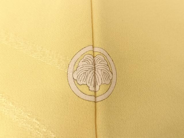 平和屋着物●上質な色無地 組紐地紋 淡黄色 正絹 逸品 AABA4569np