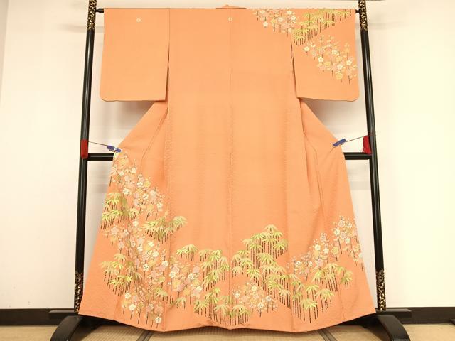 平和屋着物●訪問着　友禅　梅竹　金彩　正絹　逸品　AABA4575np