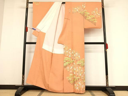 平和屋着物●訪問着　友禅　梅竹　金彩　正絹　逸品　AABA4575np