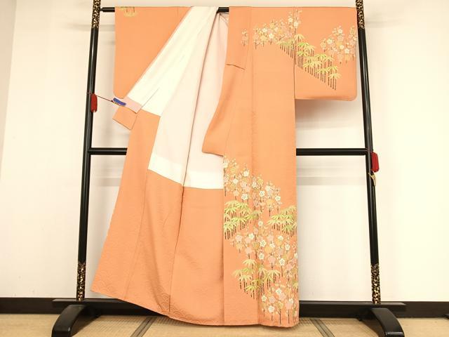平和屋着物●訪問着　友禅　梅竹　金彩　正絹　逸品　AABA4575np