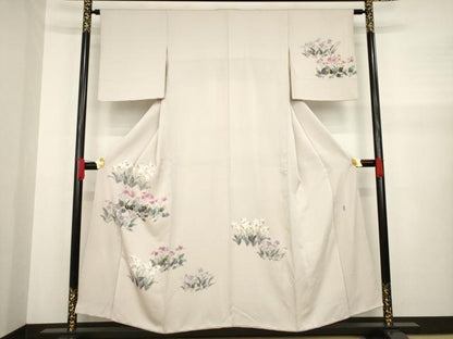 平和屋着物●訪問着 友禅作家物 草花文 正絹 逸品 AABA4616ck