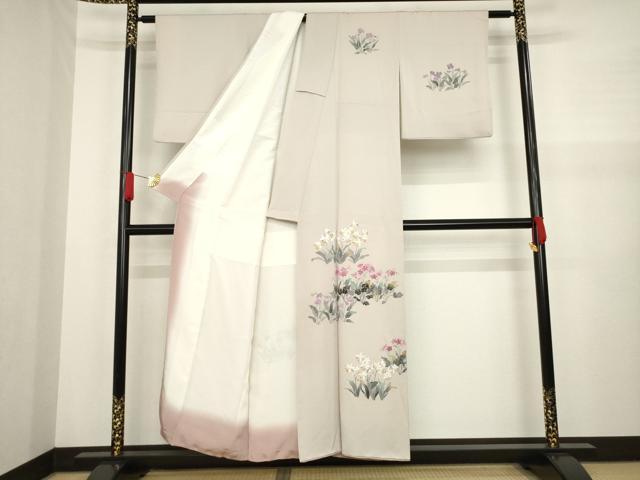 平和屋着物●訪問着 友禅作家物 草花文 正絹 逸品 AABA4616ck