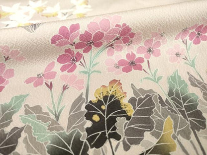 平和屋着物●訪問着 友禅作家物 草花文 正絹 逸品 AABA4616ck