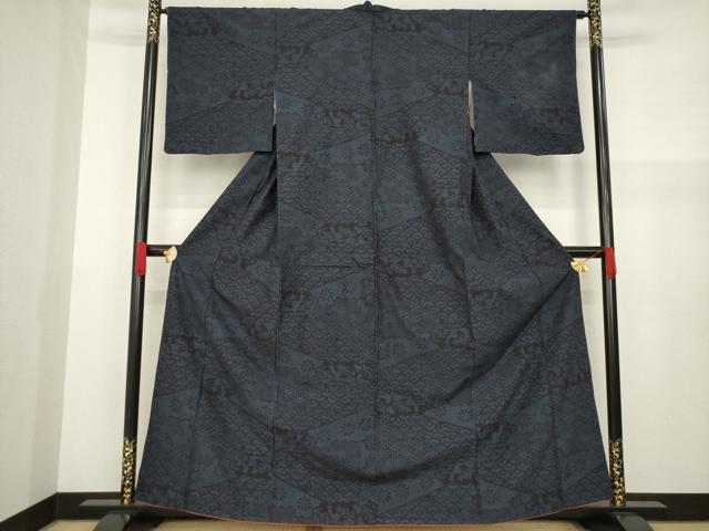 平和屋着物●結城紬 80亀甲 吉祥文 正絹 逸品 AABA4618ck