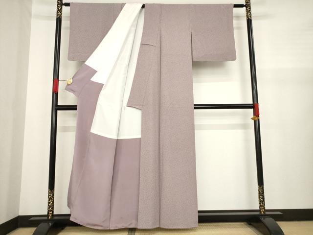 平和屋着物●上質な小紋　草花文　正絹　逸品　AABA4627ck