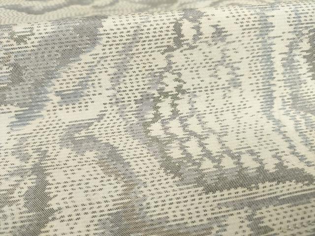 平和屋着物●本場大島紬 白大島 流水文 正絹 逸品 AABA4634ck