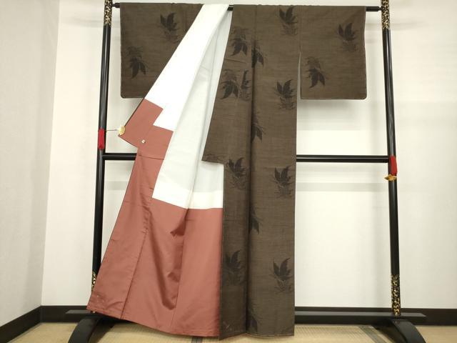 平和屋着物●上質な紬 舞蝶文 正絹 逸品 未使用 AABA4636ck