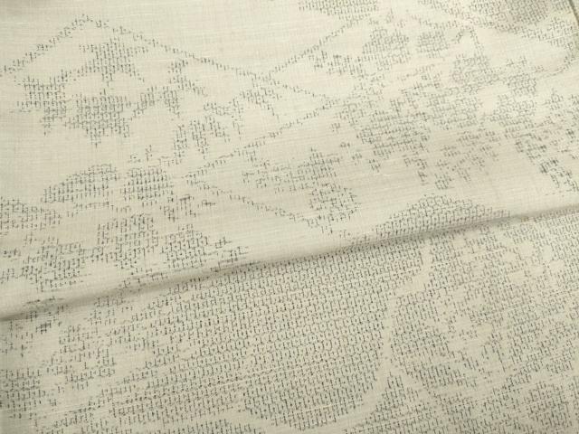 平和屋着物●結城紬 100亀甲 松皮菱吉祥花文 正絹 逸品 AABA4642ck