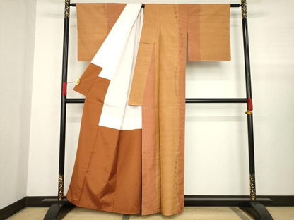 平和屋着物●上質な紬 青海波間道 正絹 逸品 AABA4647ck