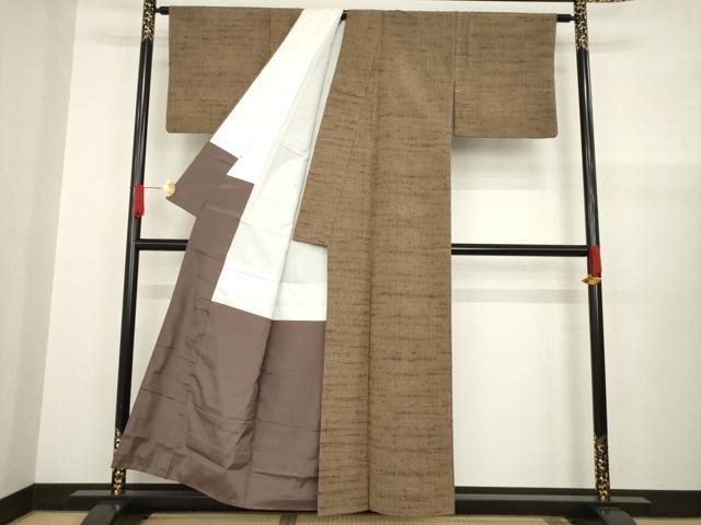 平和屋着物●上質な紬 霞文 正絹 逸品 AABA4653ck