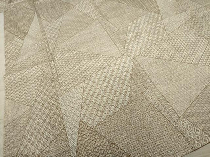 平和屋着物●上質な小紋 紬地 切嵌文 正絹 逸品 AABA4664ck