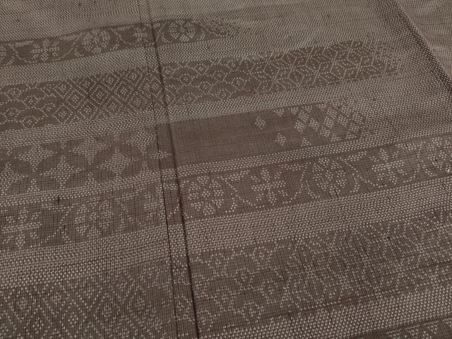 平和屋着物●上質な紬 訪問着 横段花文 正絹 逸品 AABA4680ck