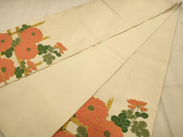 平和屋着物◎太鼓柄袋帯 檜垣花文 金糸 正絹 逸品 AABA4701dt