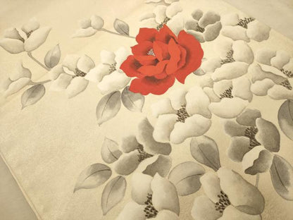 平和屋着物◎小野喜象　太鼓柄袋帯　手描き　草花文　正絹　逸品　AABA4733dt