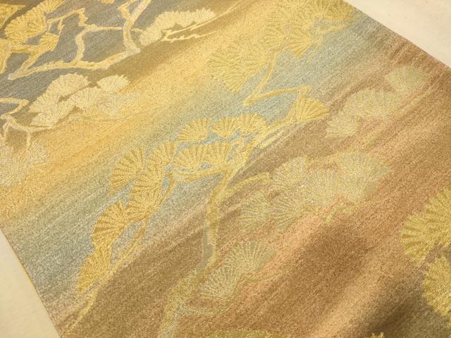 平和屋着物◎六通柄袋帯　枝松文　金糸　正絹　逸品　AABA4747dt
