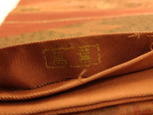 平和屋着物◎山喜織物謹製　萬葉　紹巴　全通柄袋帯　花鳥文　正絹　逸品　AABA4753dt