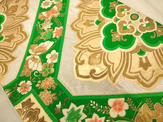 平和屋着物◎六通柄袋帯　唐織　花蝶文　金銀糸　正絹　逸品　AABA4763dt