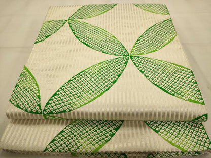 平和屋着物◎六通柄袋帯　唐織　七宝文　銀糸　正絹　逸品　AABA4773dt