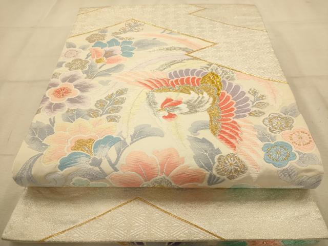 平和屋着物◎六通柄袋帯　唐織　鳳凰更紗花文　金銀糸　正絹　逸品　AABA4789dt