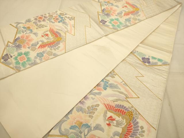 平和屋着物◎六通柄袋帯　唐織　鳳凰更紗花文　金銀糸　正絹　逸品　AABA4789dt
