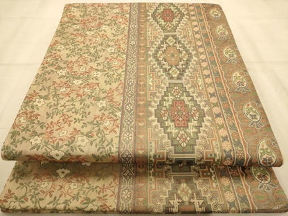 平和屋着物◎六通柄袋帯　草花文　正絹　逸品　AABA4790dt